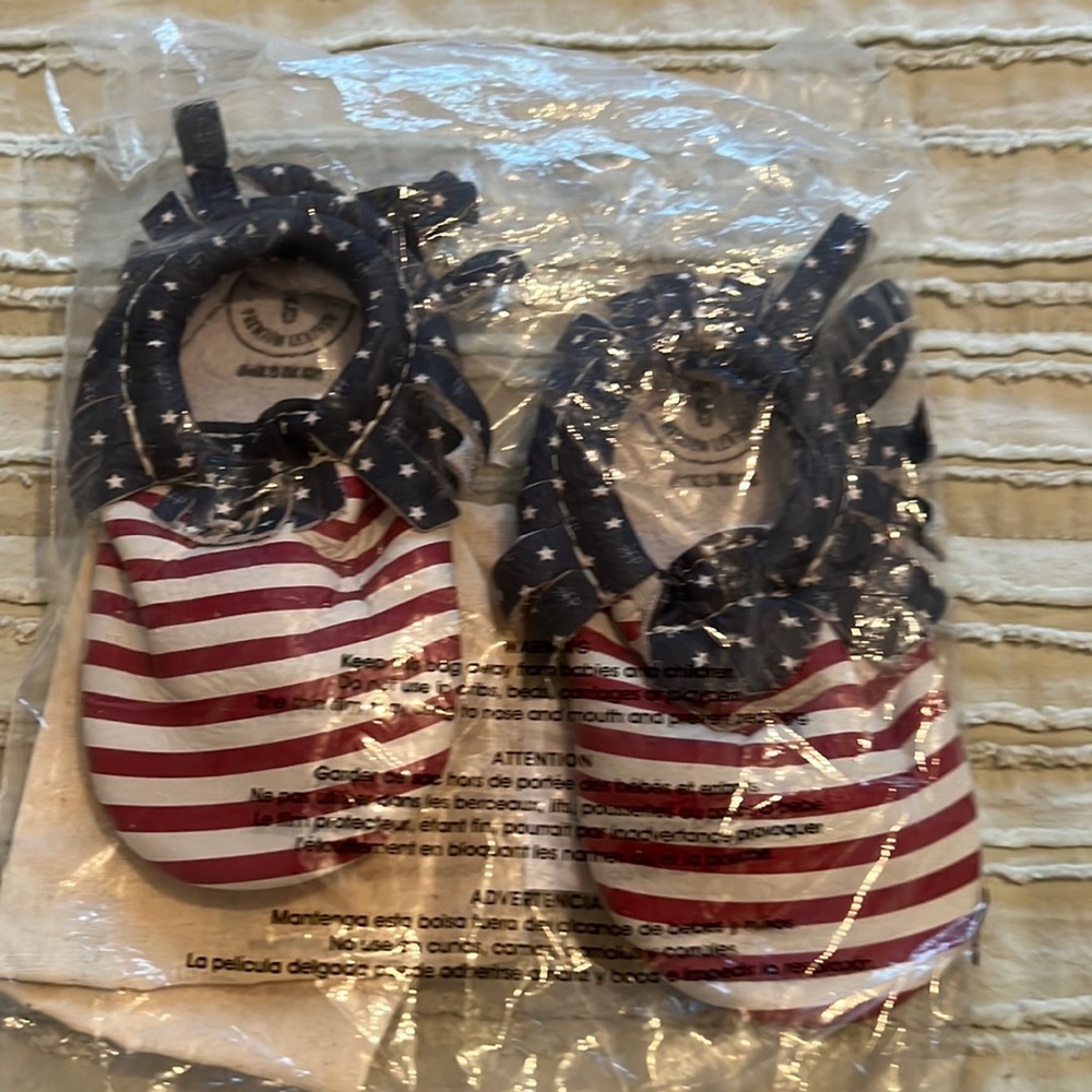 Freshly Picked Stars and Stripes Baby Moccasins